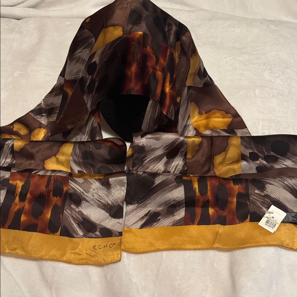 New Echo 100 % Silk Multicolor Print Scarf